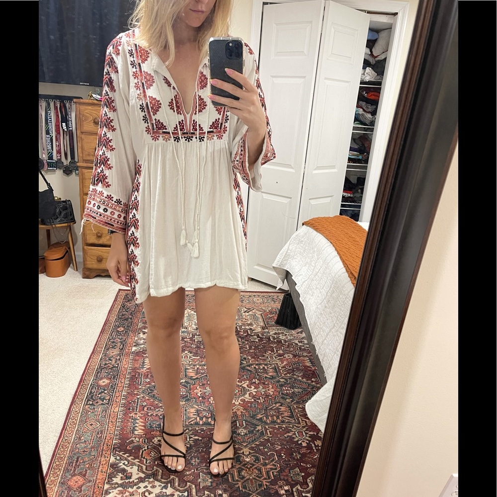 Free People Embroidered Baby Doll Dress